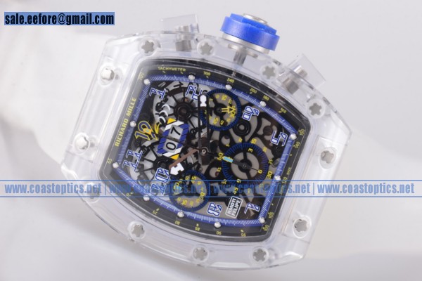Richard Mille 1:1 Replica RM 011 Felipe Massa Watch Sapphire Crystal Blue Markers - Click Image to Close